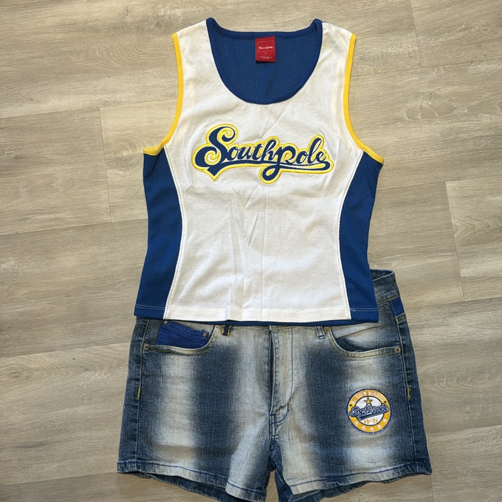 Vintage Southpole Set- Tank Top & Jean Shorts- LIKE NEW